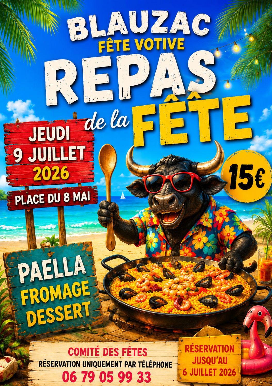 Affiche repas comite fête