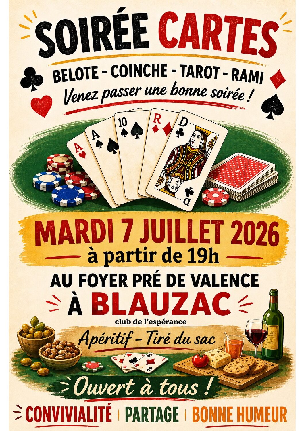 Soirée carte du 7 juillet 2026